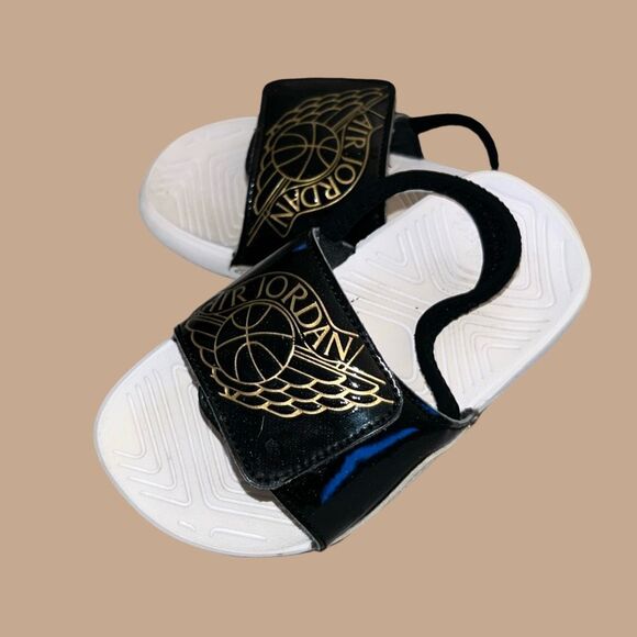 Infant Jordan Hydro 7 TD 'Black Metallic Gold' Slides Size  9 C - Picture 6 of 6